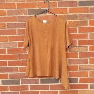 Chicos Size 2 faux suede top